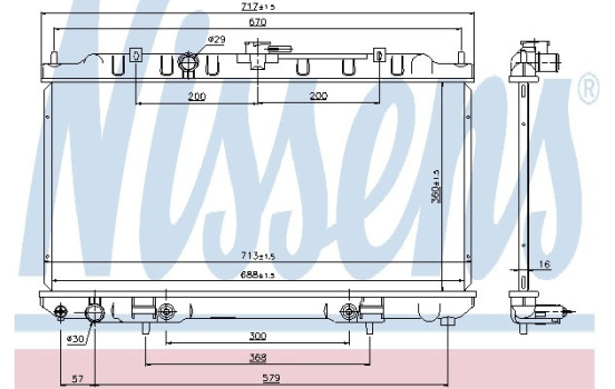 Radiator, engine cooling 69460 Nissens