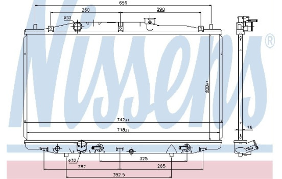 Radiator, engine cooling 69475 Nissens