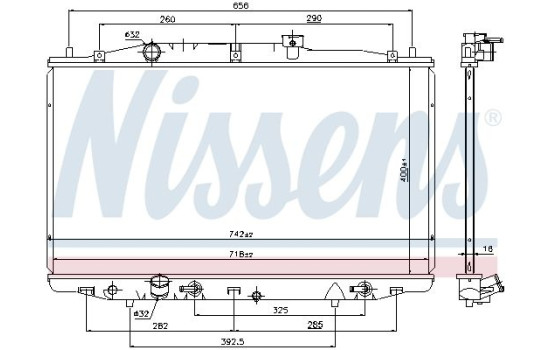 Radiator, engine cooling 69475 Nissens, Image 2