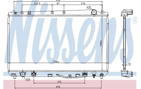 Radiator, engine cooling 69478 Nissens