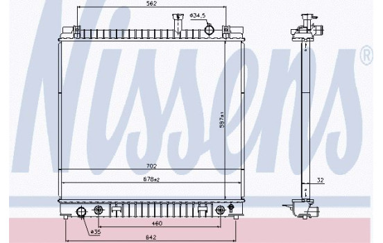 Radiator, engine cooling 69484 Nissens