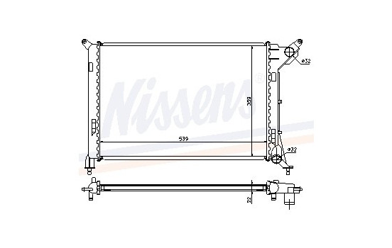 Radiator, engine cooling 69702A Nissens
