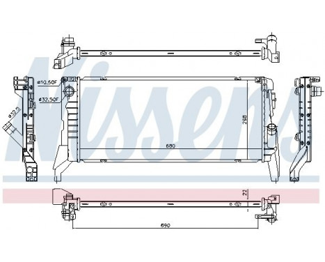 Radiator, engine cooling 69711 Nissens