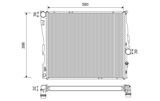 Radiator, engine cooling 701200 Valeo