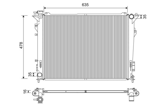 Radiator, engine cooling 701209 Valeo