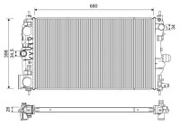 Radiator, engine cooling 701229 Valeo