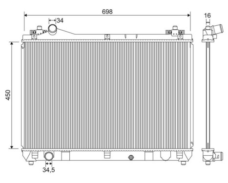 Radiator, engine cooling 701243 Valeo
