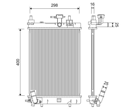 Radiator, engine cooling 701257 Valeo
