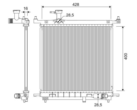 Radiator, engine cooling 701328 Valeo