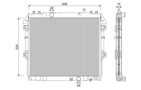 Radiator, engine cooling 701345 Valeo