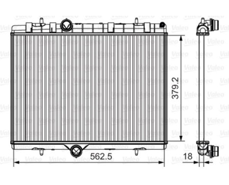 Radiator, engine cooling 701507 Valeo