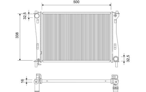 Radiator, engine cooling 701522 Valeo