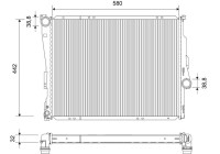 Radiator, engine cooling 701523 Valeo
