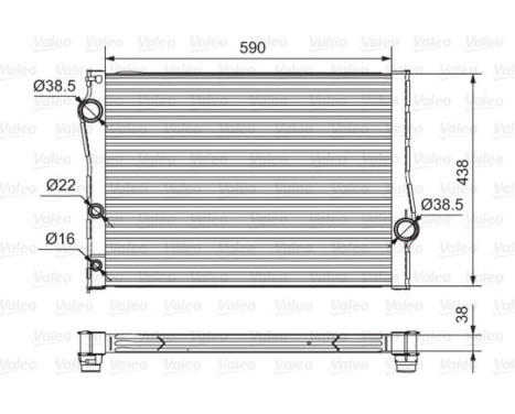 Radiator, engine cooling 701549 Valeo