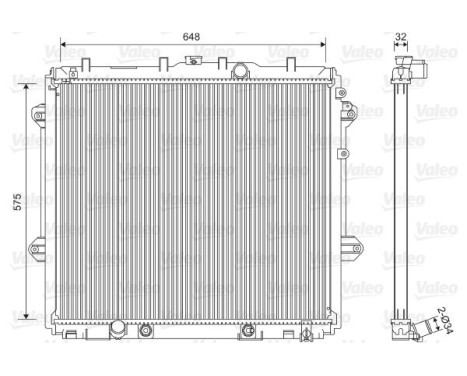 Radiator, engine cooling 701555 Valeo