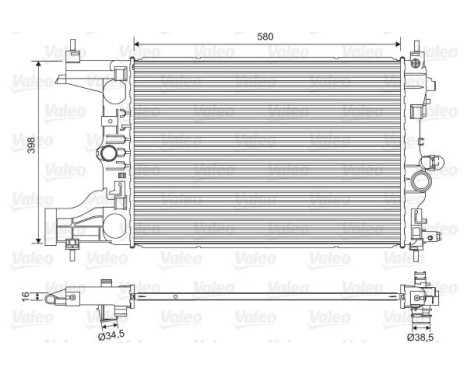 Radiator, engine cooling 701594 Valeo