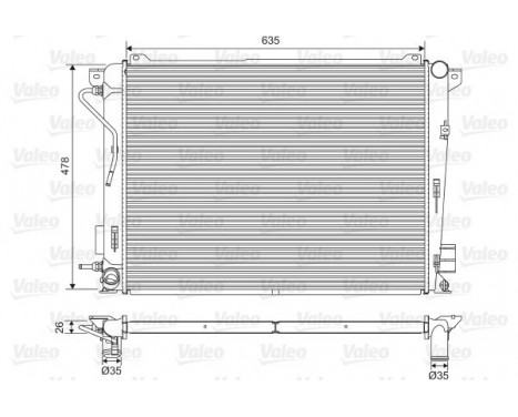 Radiator, engine cooling 701600 Valeo