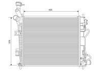 Radiator, engine cooling 701621 Valeo