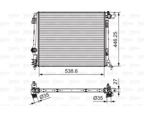 Radiator, engine cooling 701662 Valeo