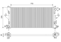 Radiator, engine cooling 701665 Valeo
