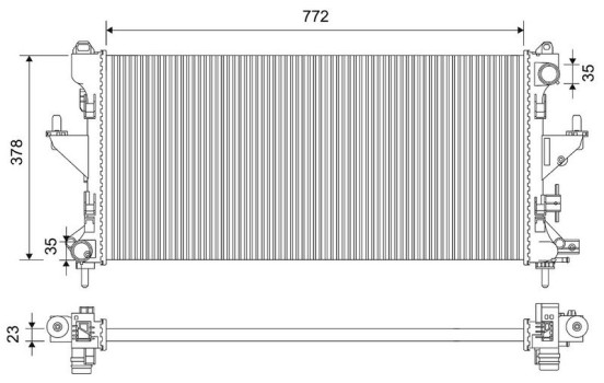 Radiator, engine cooling 701665 Valeo
