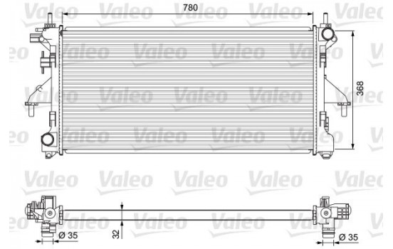 Radiator, engine cooling 701727 Valeo