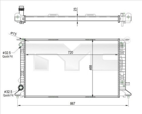 Radiator, engine cooling 702-0037-R TYC