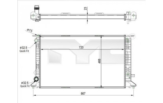 Radiator, engine cooling 702-0037-R TYC