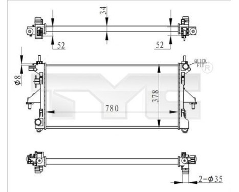 Radiator, engine cooling 709-0020-R TYC
