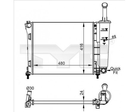 Radiator, engine cooling 709-0022-R TYC