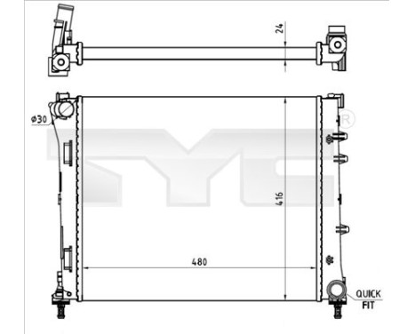 Radiator, engine cooling 709-0023-R TYC