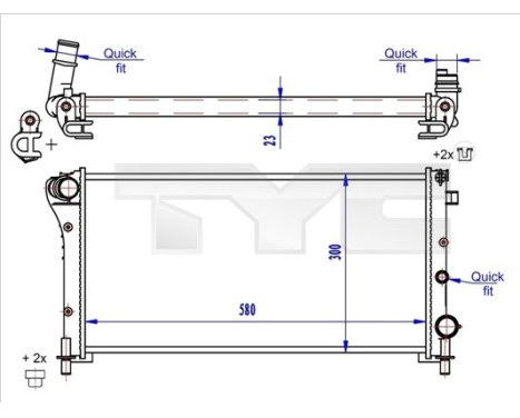 Radiator, engine cooling 709-0024-R TYC