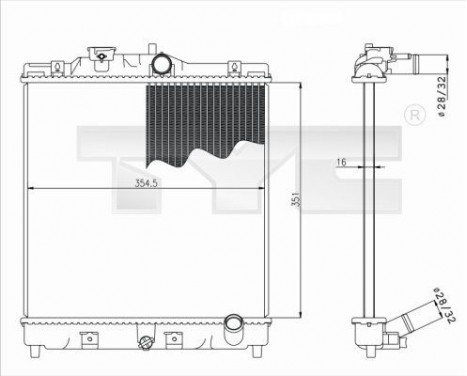 Radiator, engine cooling 712-0052 TYC