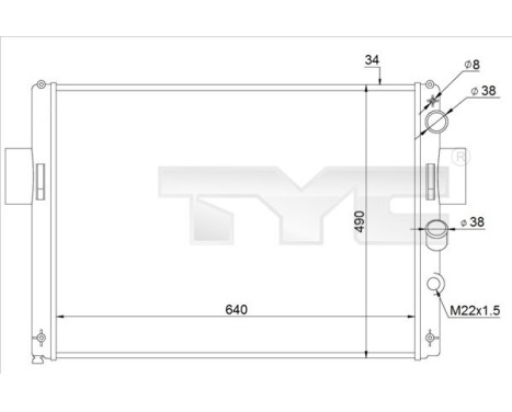 Radiator, engine cooling 715-0003-R TYC