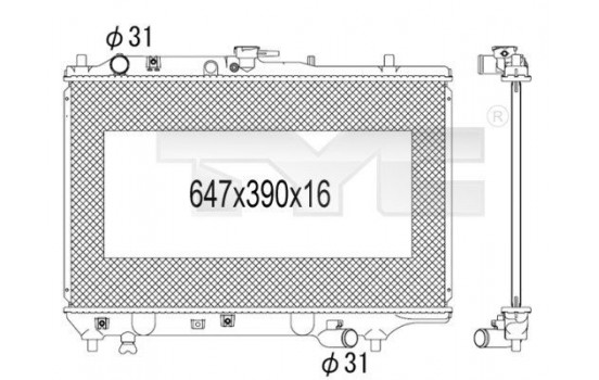 Radiator, engine cooling 720-1007 TYC, Image 2