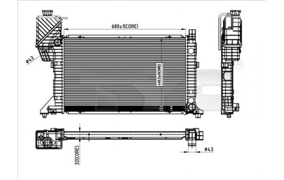 Radiator, engine cooling 721-0007 TYC