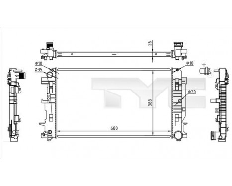Radiator, engine cooling 721-0014 TYC