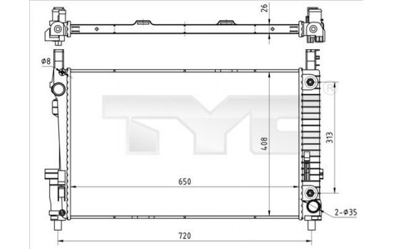 Radiator, engine cooling 721-0020 TYC