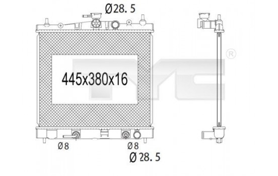 Radiator, engine cooling 724-1014 TYC