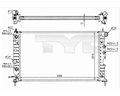 Radiator, engine cooling 725-0004-R TYC