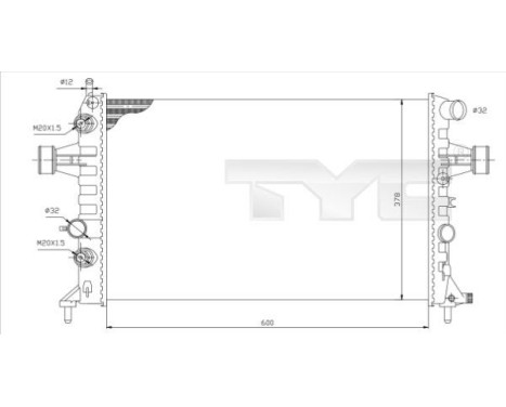 Radiator, engine cooling 725-0006 TYC