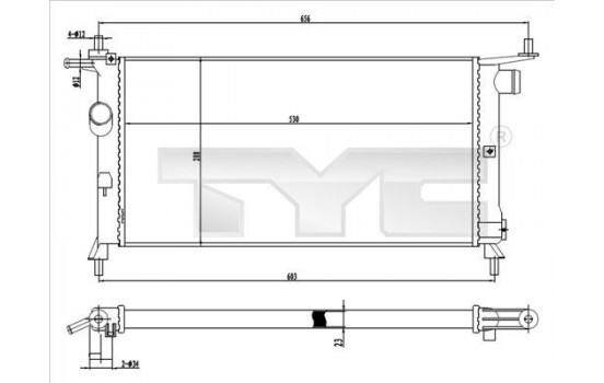 Radiator, engine cooling 725-0020 TYC