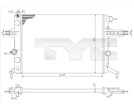 Radiator, engine cooling 725-0021 TYC