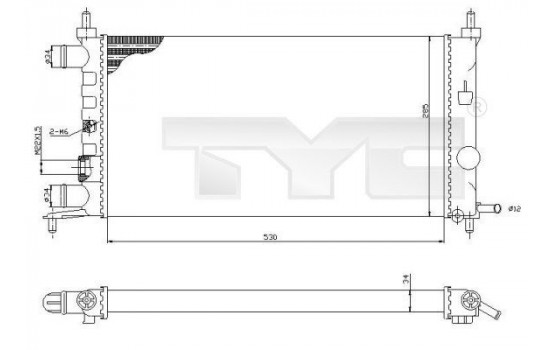 Radiator, engine cooling 725-0025-R TYC