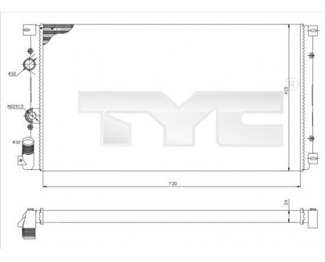 Radiator, engine cooling 725-0030 TYC