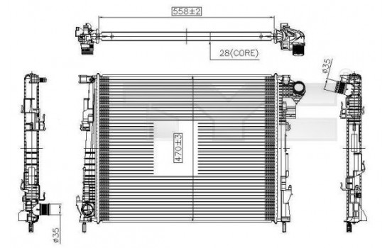 Radiator, engine cooling 725-0032 TYC