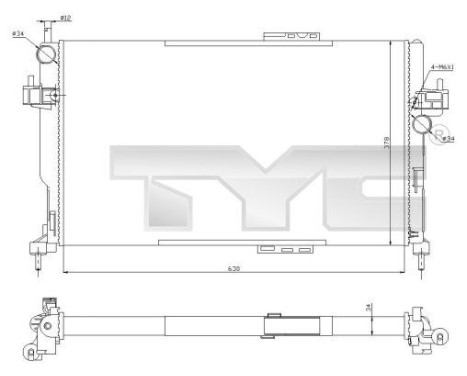 Radiator, engine cooling 725-0034-R TYC