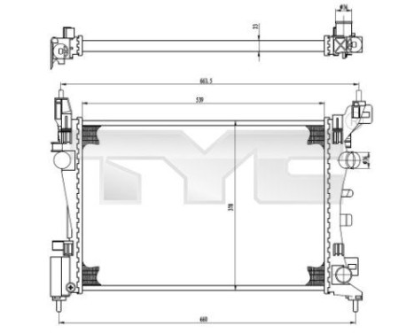 Radiator, engine cooling 725-0035 TYC