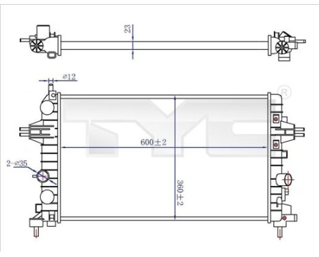 Radiator, engine cooling 725-0036-R TYC