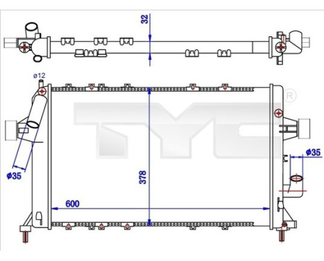 Radiator, engine cooling 725-0039-R TYC